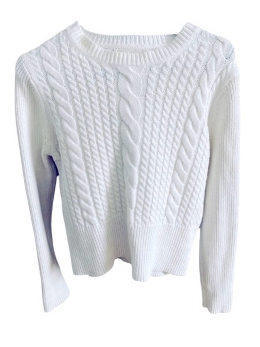 White Cable-Knit Sweater — NWOT 🤍🤍🤍